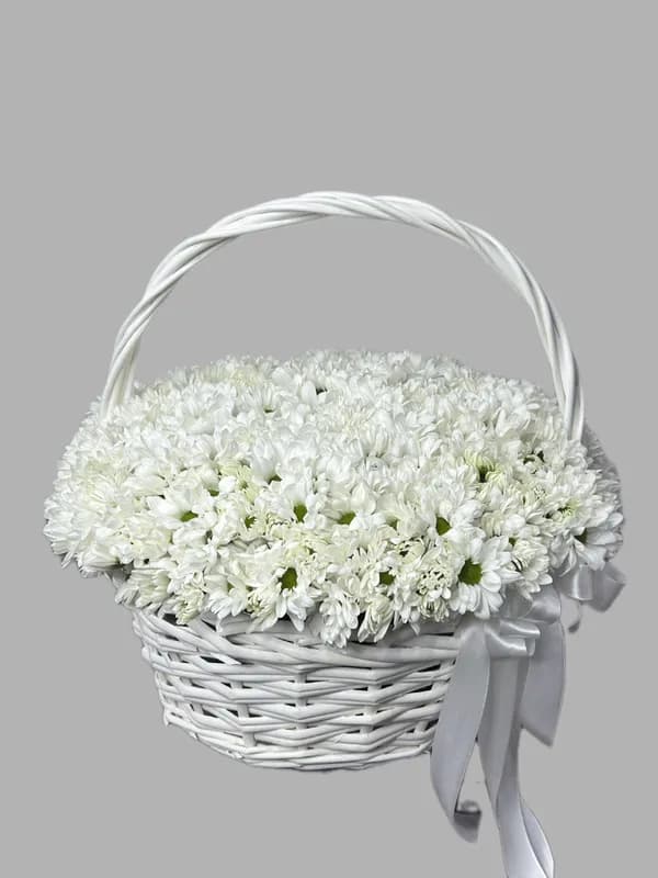 27 белых хризантем «Нежность»