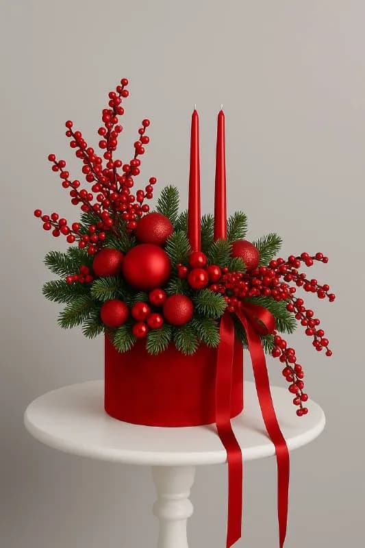 Новогодние композиции из живой ели в Сочи